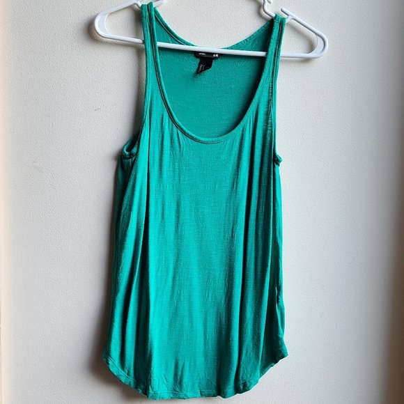 H&M Basic Green Tank Top Size Small - Picture 1 of 16